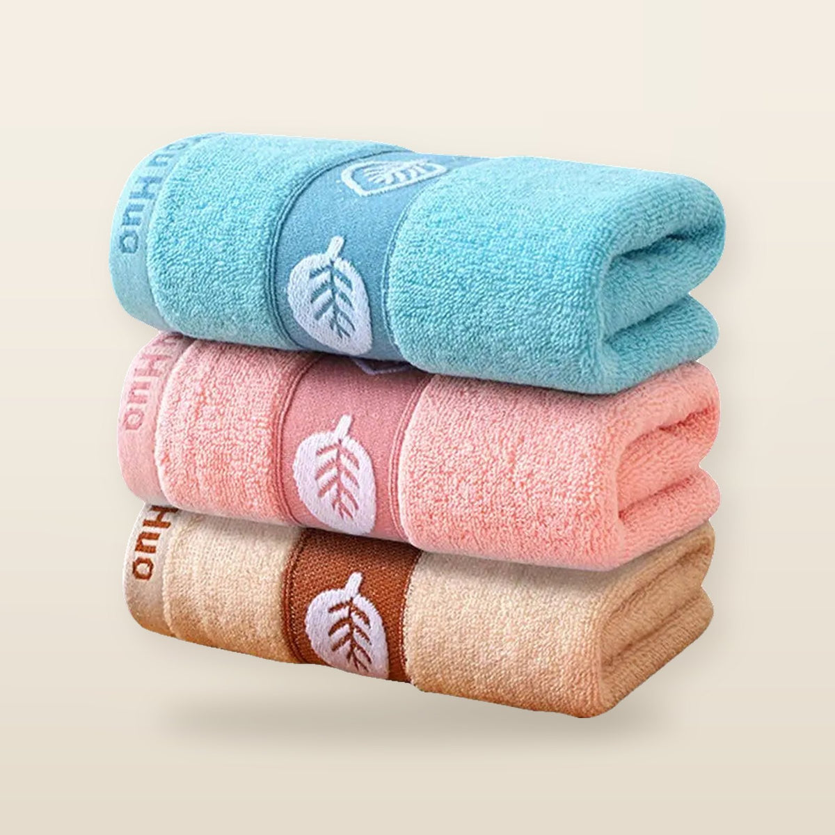 Lot de 3 Serviettes de Bain en Coton Doux