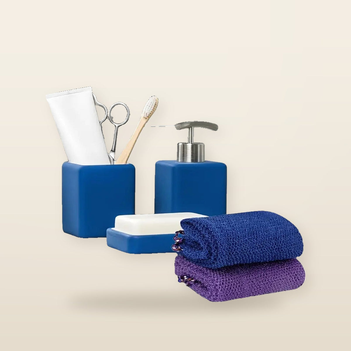 Lot de 4 Éponges Exfoliantes Africaines – Gommage Long en Filet avec Cordon