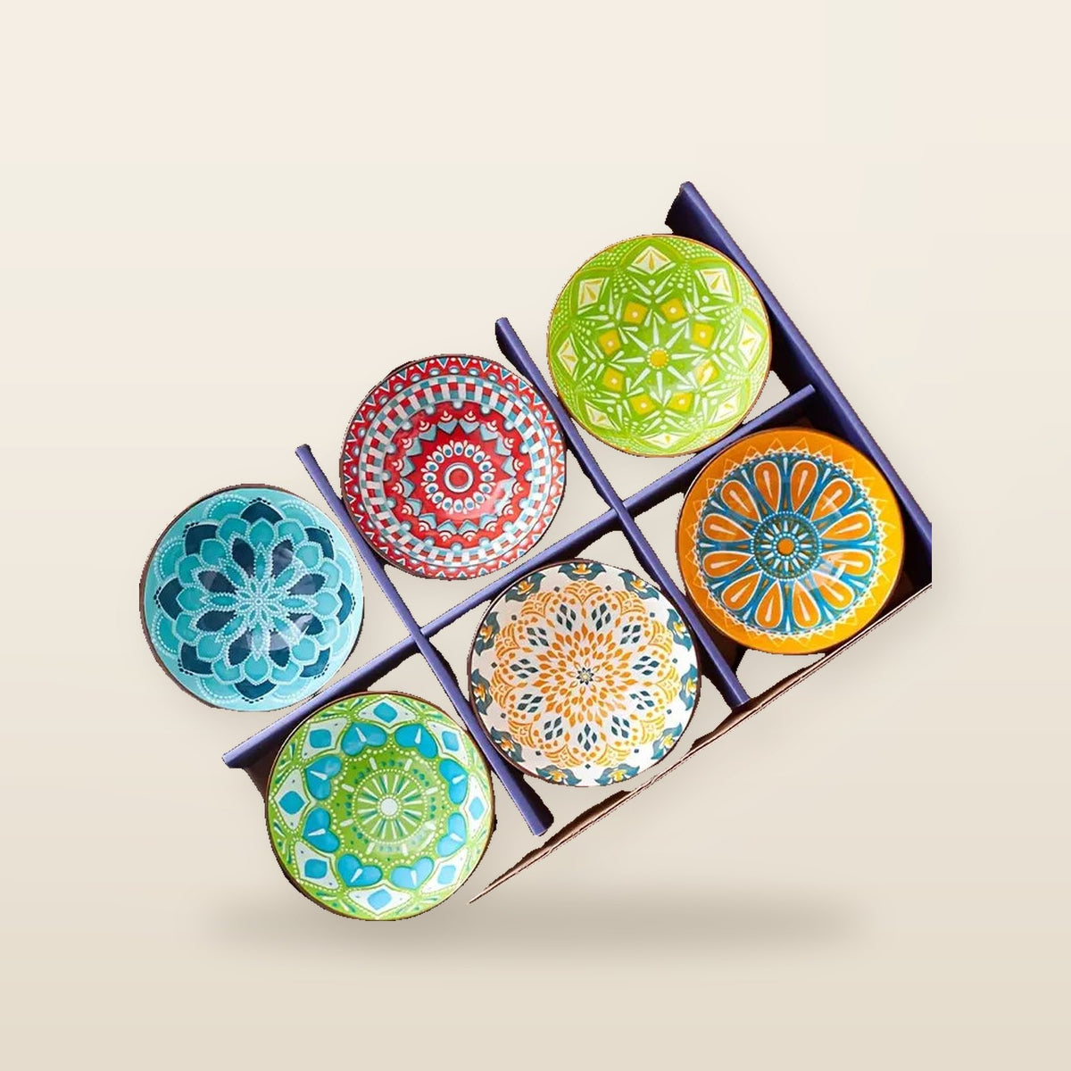 Lot de 6 Bols Bohèmes en Céramique – Design Élégant & Multifonctionnel