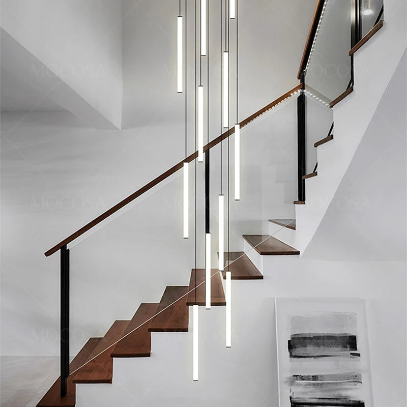 Lustre LED Minimaliste pour Escalier et Salon