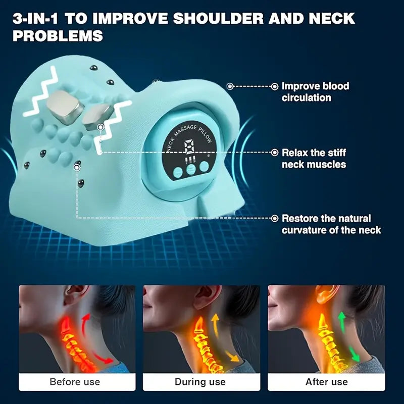 Masseur Portable 3-en-1 Rechargeable – Chauffant, Vibrant, Profond