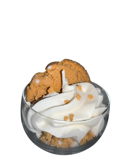 Chantilly glass candle 145 g Cookie dough - Gourmet candle