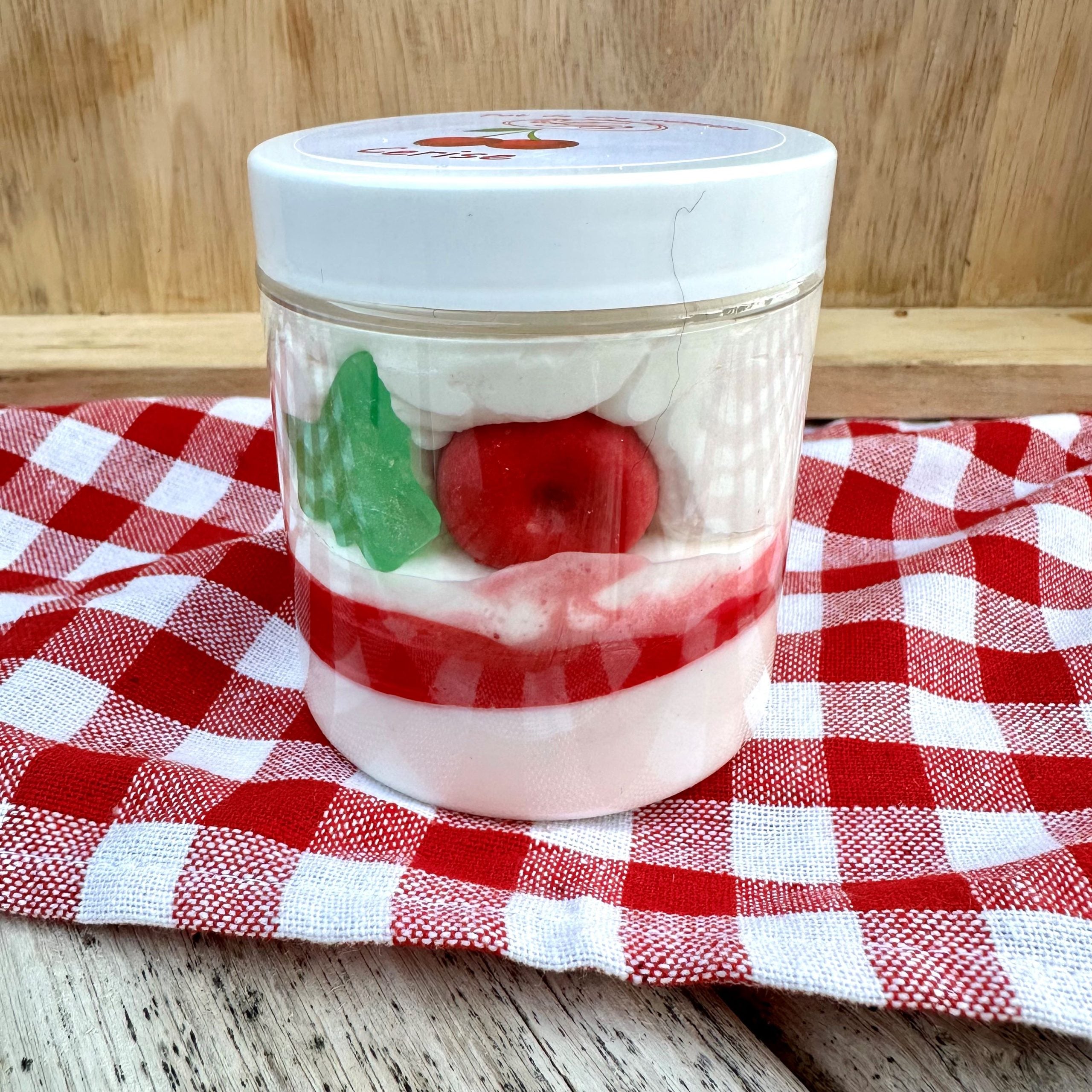 Creamy wax large pot and its small spoon 160 g Cherry - Gourmet candle