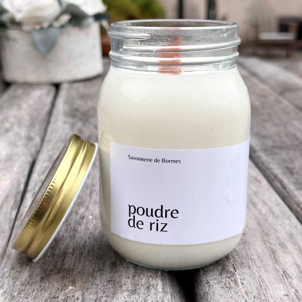POT DE CIRE 400 G POUDRE DE RIZ - Savonnerie de Bormes