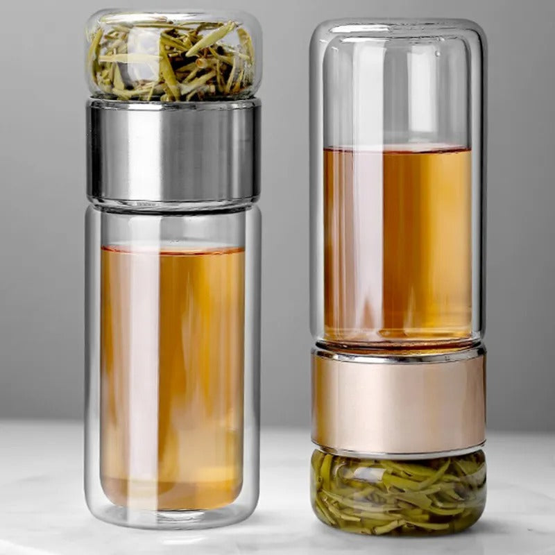 Borosilicate Glass Tea Water Bottle – Elegance and Refinement in Every Sip