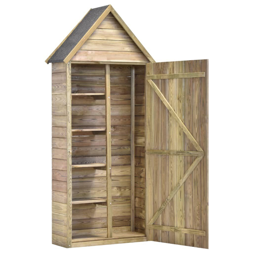 Abri à Outils de Jardin en Bois 69 × 32 × 178 cm – Pin Imprégné