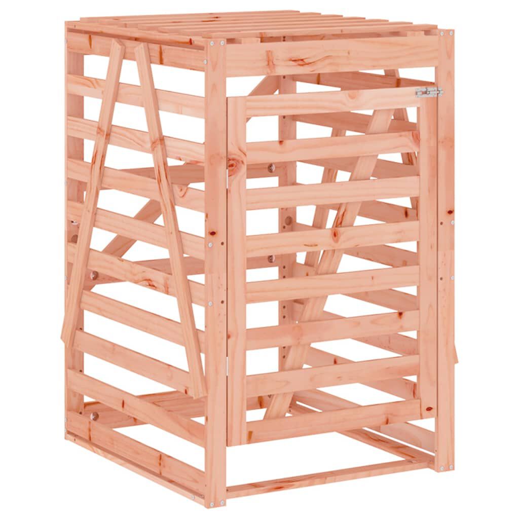 Abri pour poubelles triple en bois - Design ventilé et pratique Bois Douglas naturel