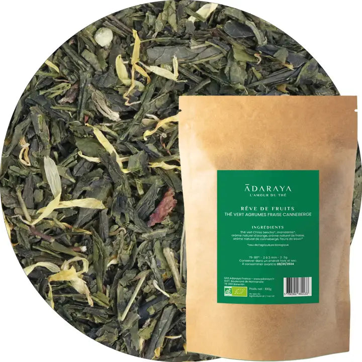 Thé Vert Rêve de Fruits Bio - Un Mélange Fruité et Enchanteur