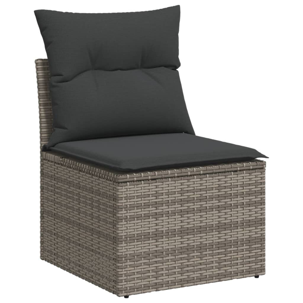 Salon de jardin 11 pcs en résine tressée – Confort et style - Gris