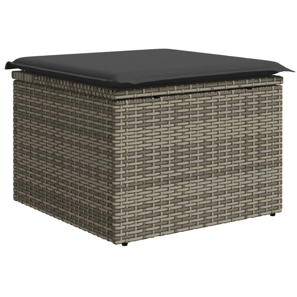 Salon de jardin 11 pcs en résine tressée – Confort et style - Gris