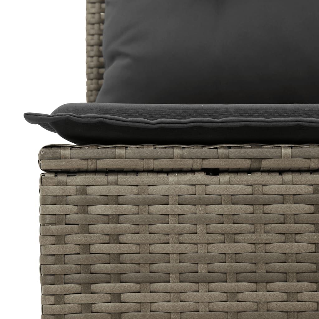 Salon de jardin 11 pcs en résine tressée – Confort et style - Gris