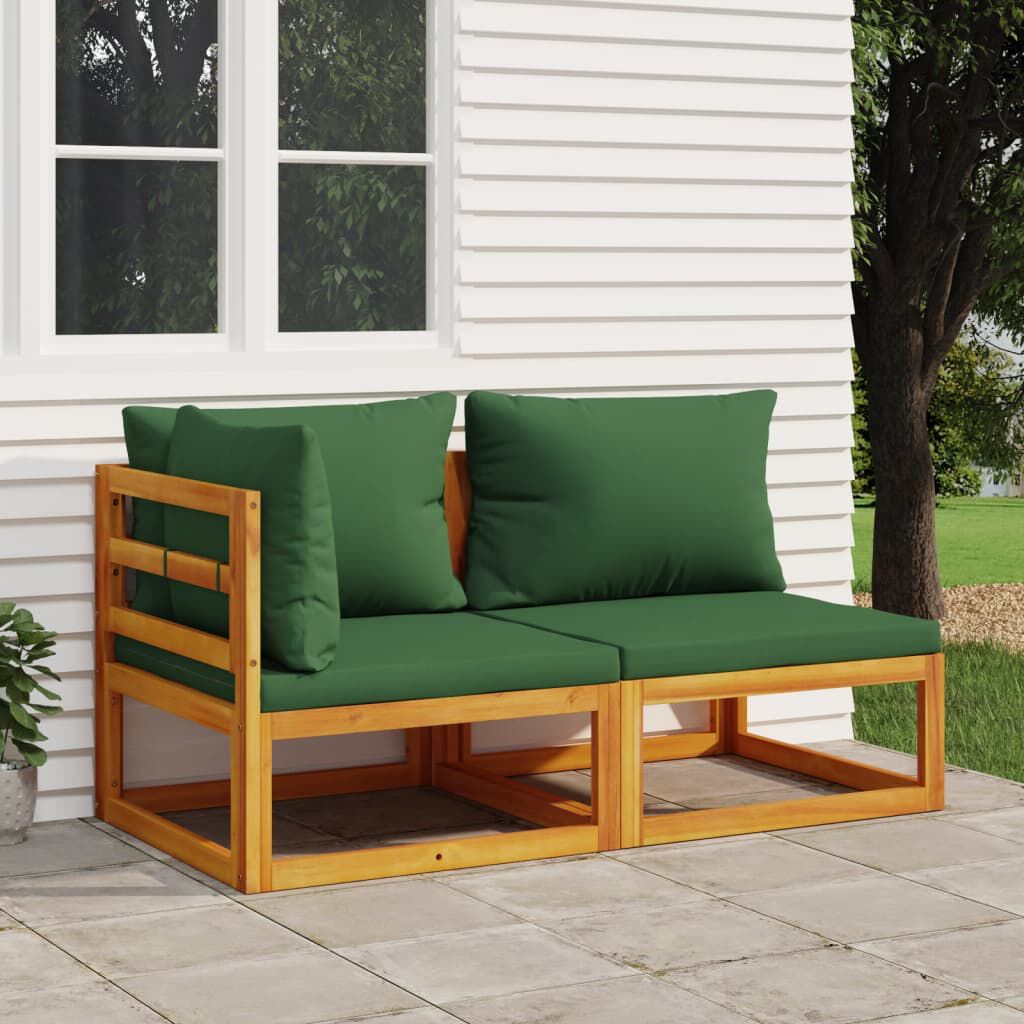 Salon de jardin 2 pcs bois d’acacia – Élégance & confort Vert