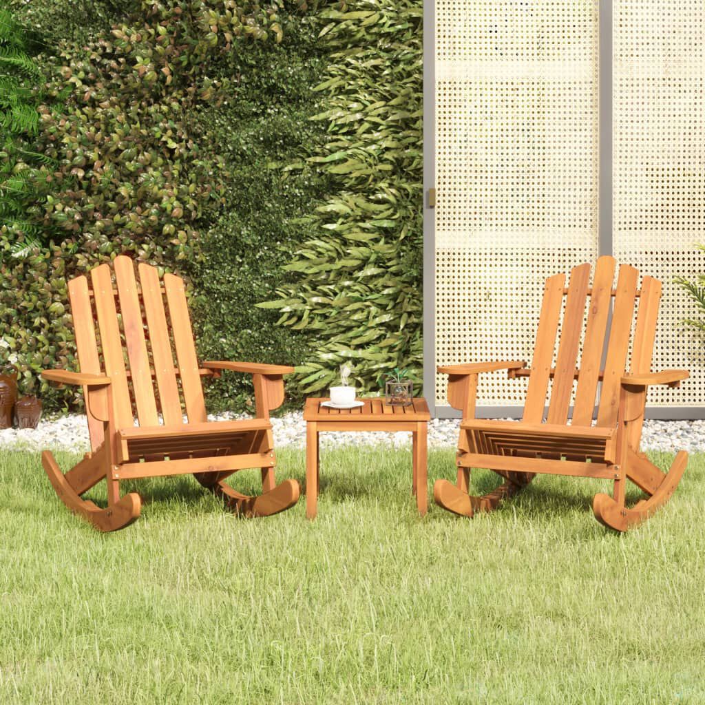 Salon de jardin Adirondack 3 pcs en bois d’acacia massif Marron