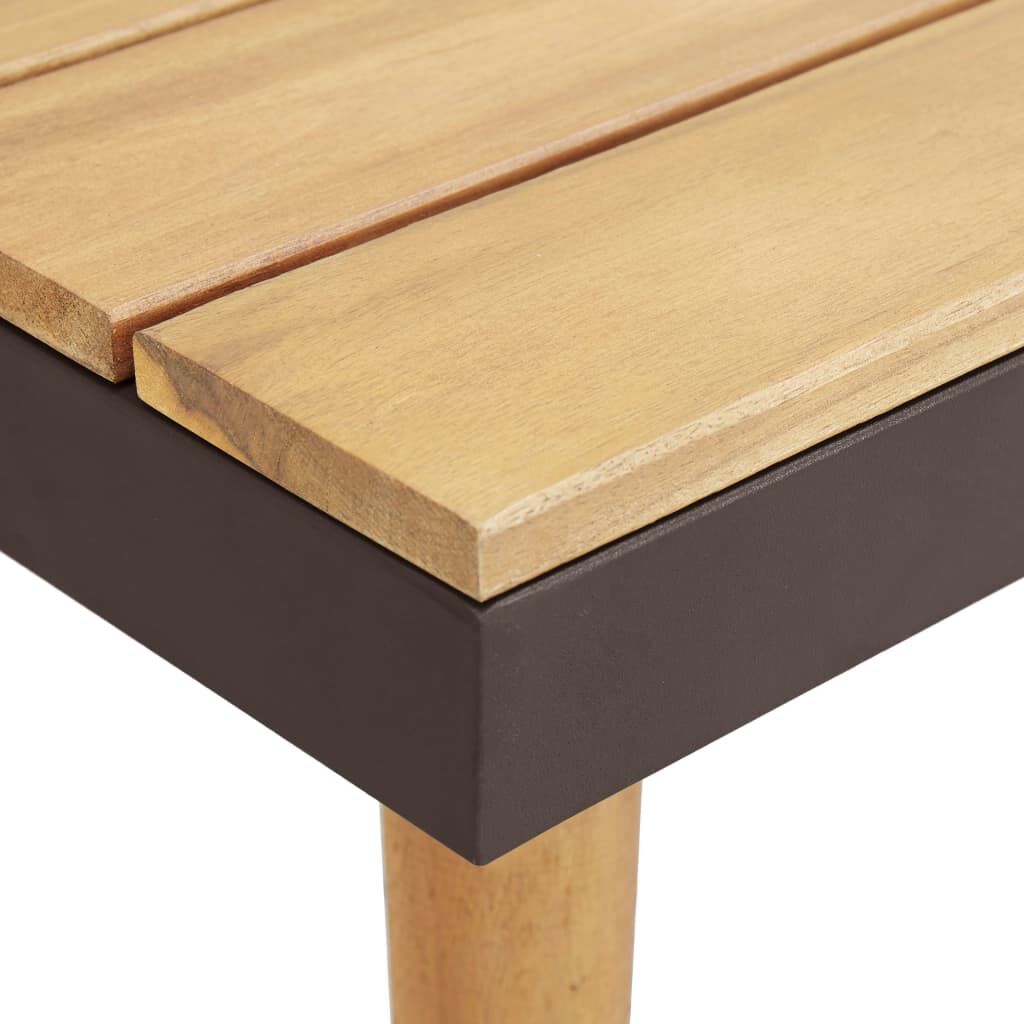 Salon de jardin 8 places bois d'acacia avec coussins Marron et gris