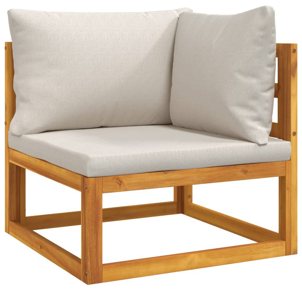 Salon de jardin 12 pcs en bois d’acacia – Élégance et confort Gris clair