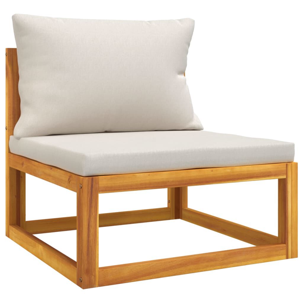 Salon de jardin 12 pcs en bois d’acacia – Élégance et confort Gris clair