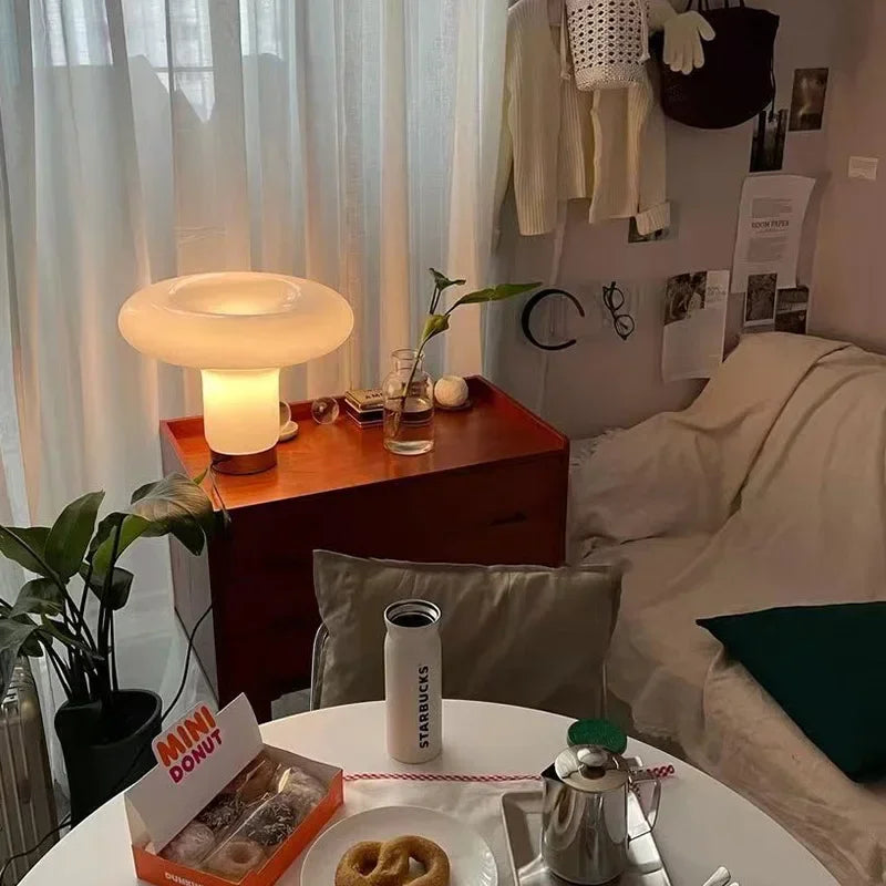 Lampe décorative de table méduse en verre
