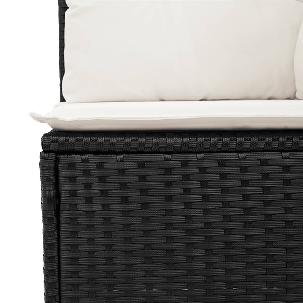 Salon de jardin 11 pcs en résine tressée – Confort et style - Noir Crème