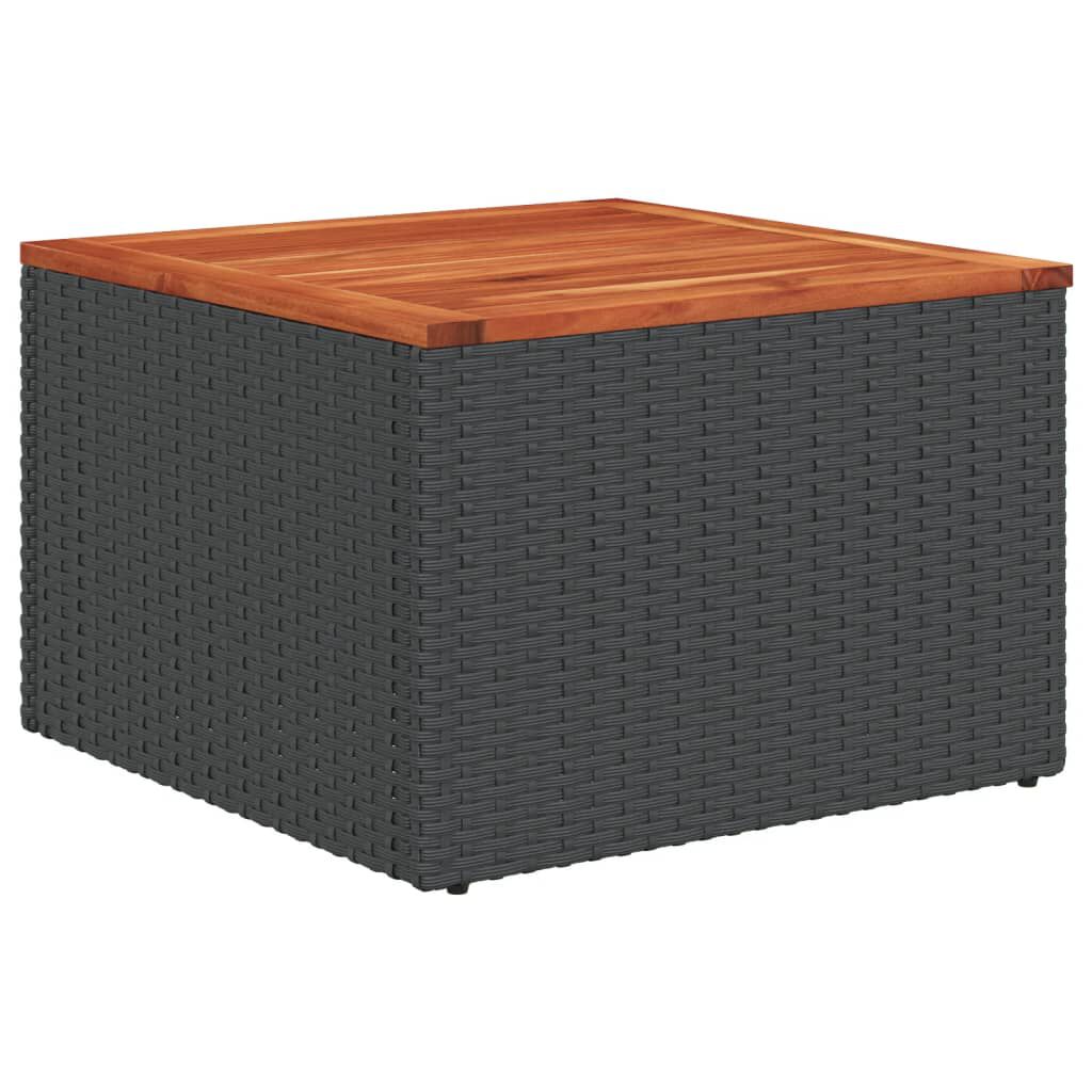 Salon de jardin 11 pcs en résine tressée – Confort et style - Noir Crème