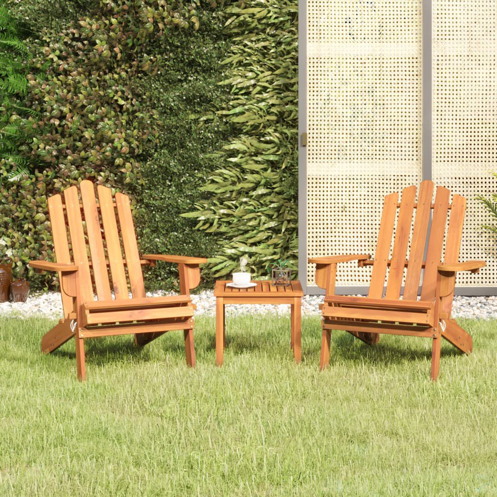 Salon de jardin Adirondack 3 pcs en bois d’acacia massif Marron