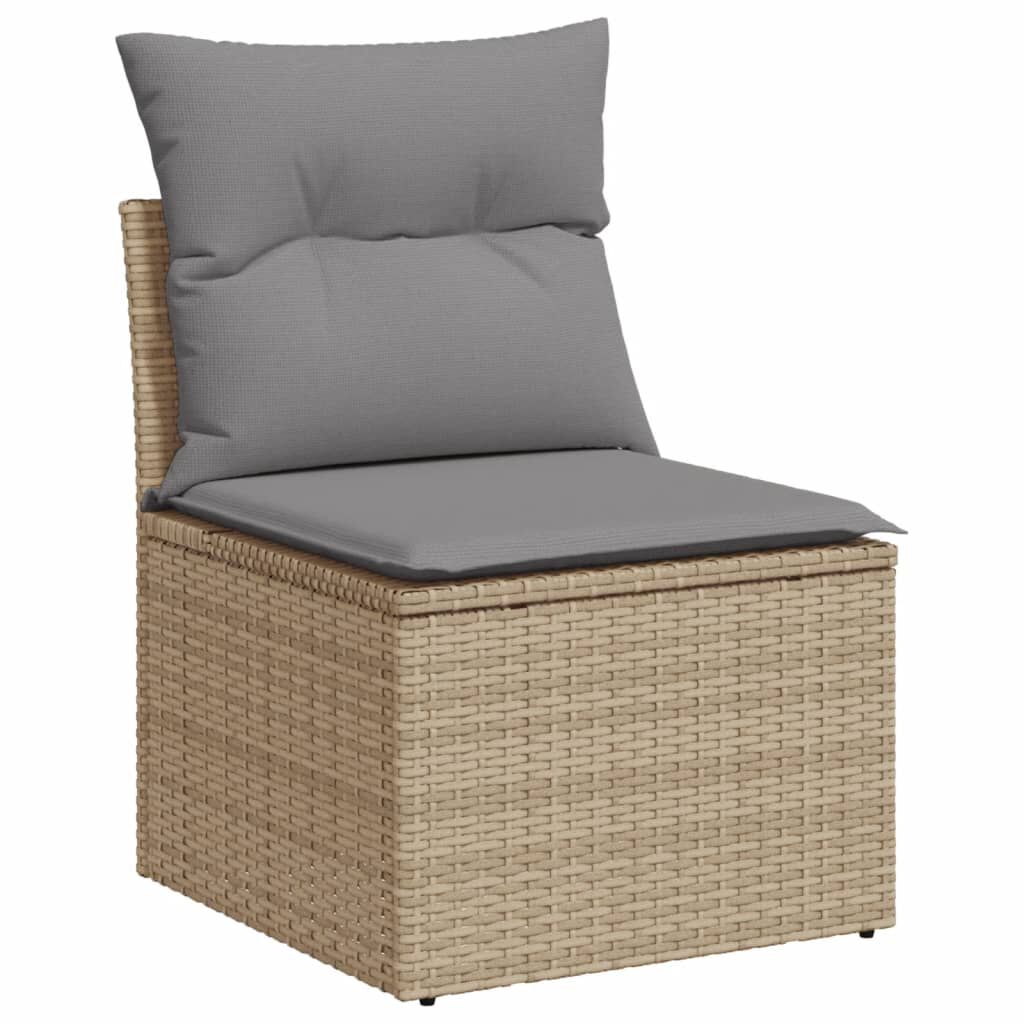 Salon de jardin 11 pcs en résine tressée – Confort et style - Beige et Gris