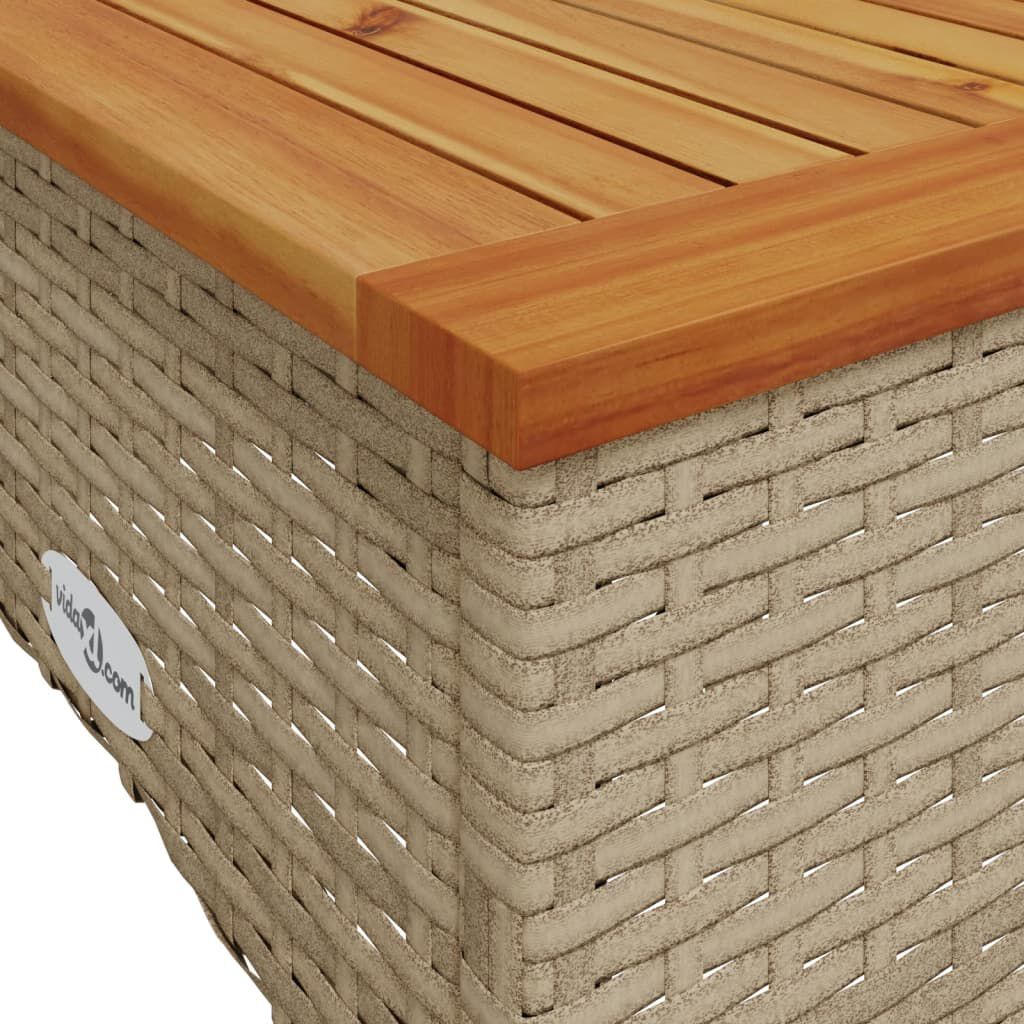 Salon de jardin 3 pcs résine tressée noir avec coussins Beige