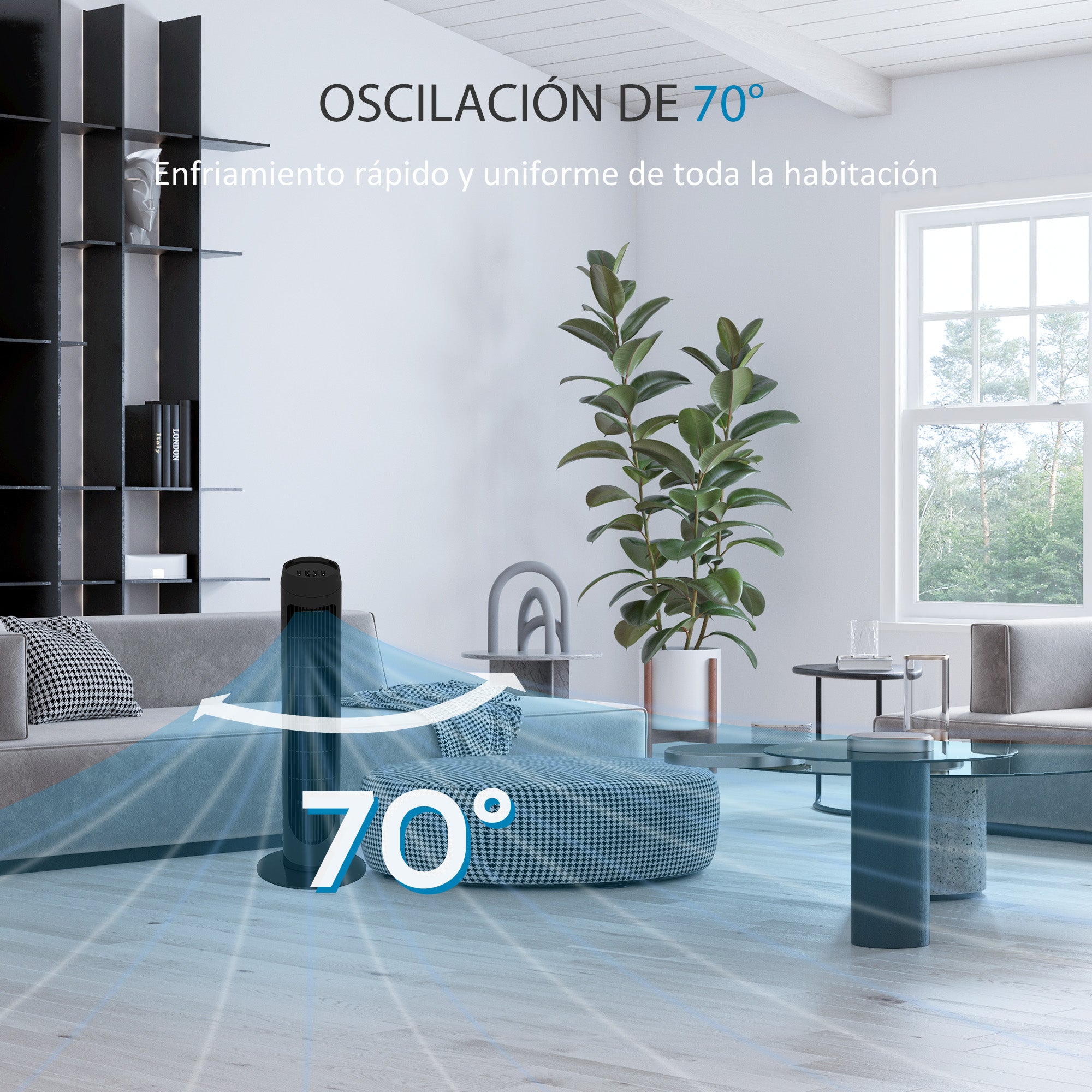 Ventilateur colonne HOMCOM 45W oscillant