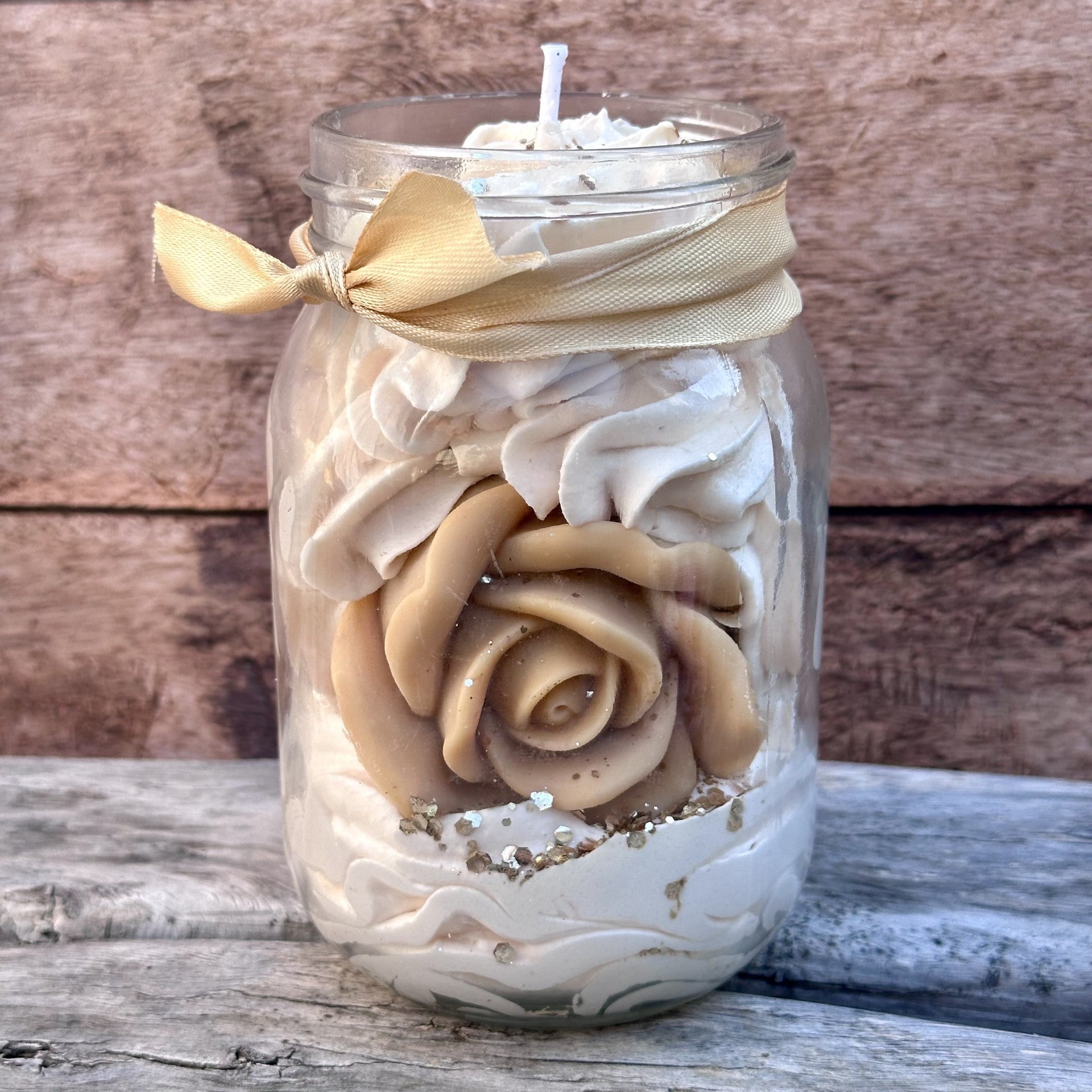 Mini-Glaskerze 75 g Mini Erdbeer-Schlagsahne-Biskuitkuchen - Gourmet Candle