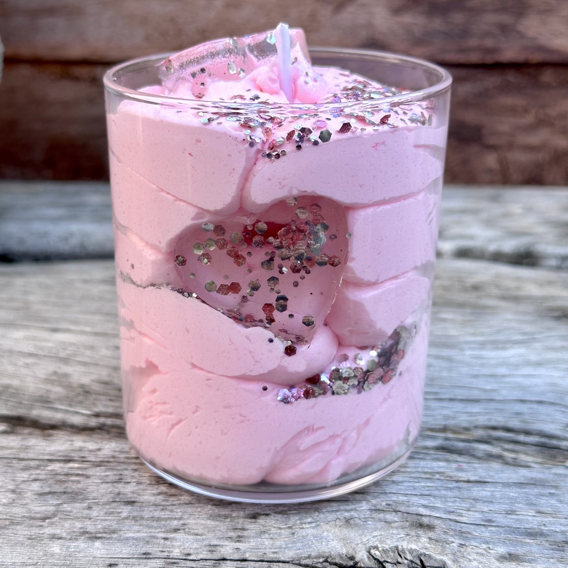 Mini-Glaskerze 75 g Mini Erdbeer-Schlagsahne-Biskuitkuchen - Gourmet Candle