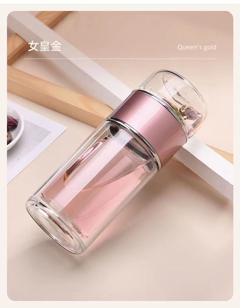 Borosilicate Glass Tea Water Bottle – Elegance and Refinement in Every Sip