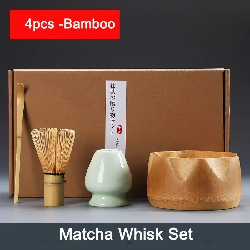 Ensemble de Brosses à Thé en Bambou– L'Art du Matcha Japonais dans un Coffret d'Exception