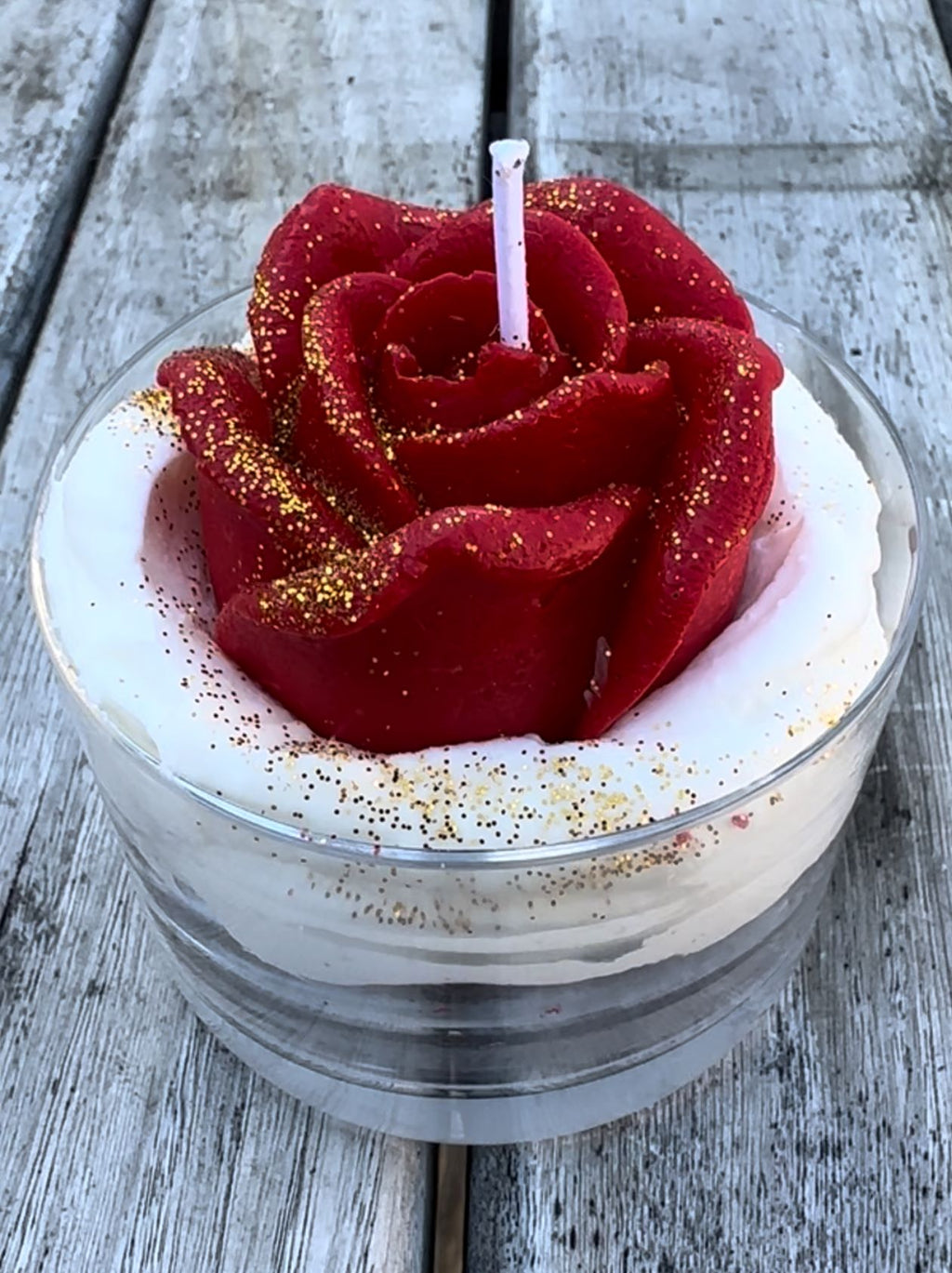 Bougie verrine 160 g Rose carmen - Bougie Gourmande