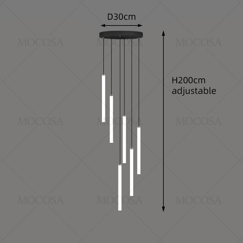 Lustre LED Minimaliste pour Escalier et Salon
