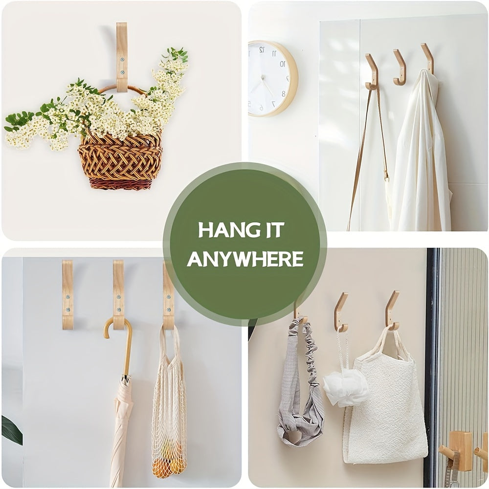 Patères Murales en Bois de Chêne